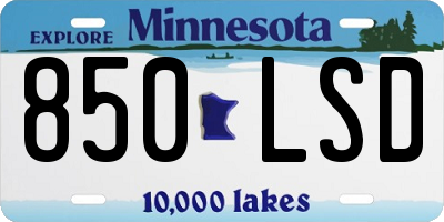 MN license plate 850LSD