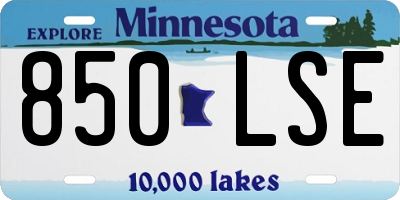 MN license plate 850LSE