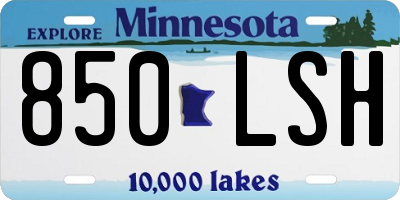 MN license plate 850LSH