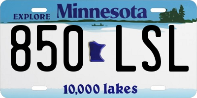 MN license plate 850LSL