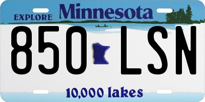 MN license plate 850LSN