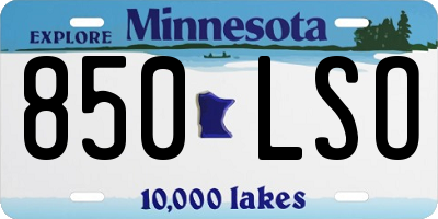 MN license plate 850LSO