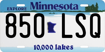MN license plate 850LSQ