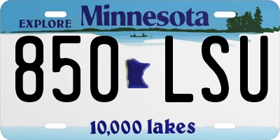 MN license plate 850LSU