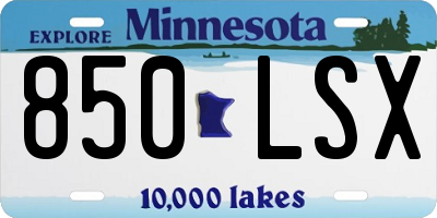 MN license plate 850LSX