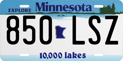 MN license plate 850LSZ