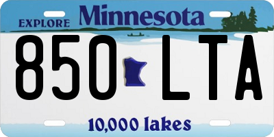 MN license plate 850LTA