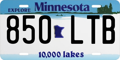 MN license plate 850LTB