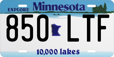 MN license plate 850LTF