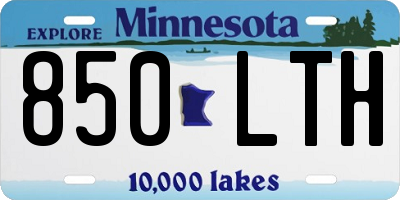 MN license plate 850LTH