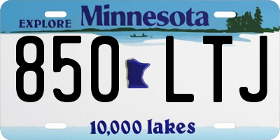 MN license plate 850LTJ