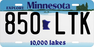 MN license plate 850LTK