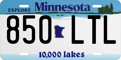 MN license plate 850LTL