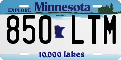 MN license plate 850LTM