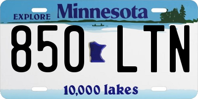 MN license plate 850LTN