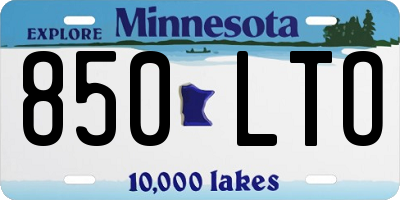 MN license plate 850LTO
