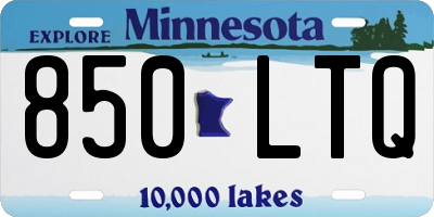 MN license plate 850LTQ