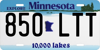 MN license plate 850LTT