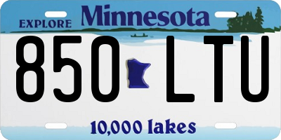 MN license plate 850LTU