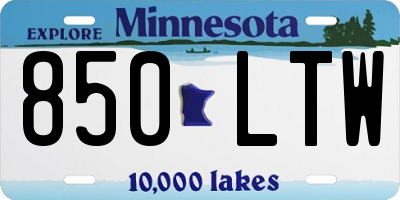 MN license plate 850LTW