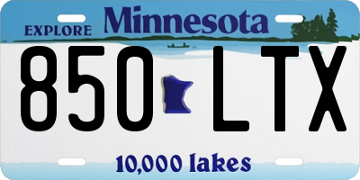 MN license plate 850LTX