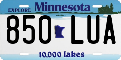 MN license plate 850LUA