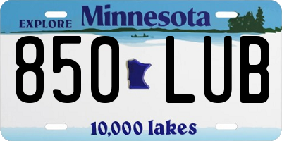 MN license plate 850LUB