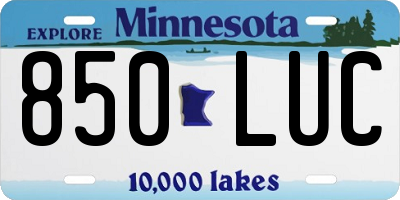 MN license plate 850LUC