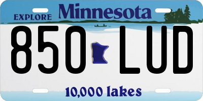 MN license plate 850LUD