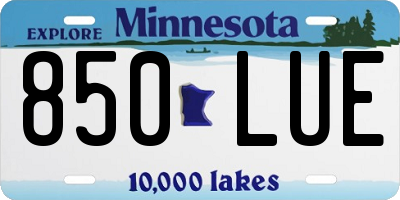 MN license plate 850LUE