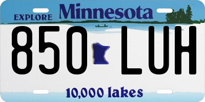 MN license plate 850LUH