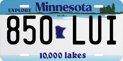 MN license plate 850LUI