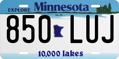 MN license plate 850LUJ
