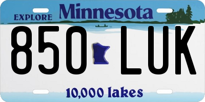 MN license plate 850LUK