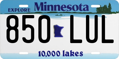 MN license plate 850LUL