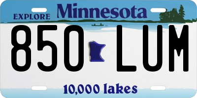 MN license plate 850LUM