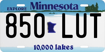 MN license plate 850LUT