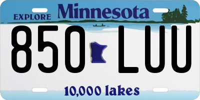MN license plate 850LUU