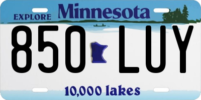 MN license plate 850LUY
