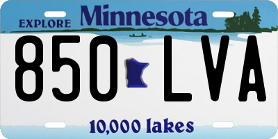 MN license plate 850LVA