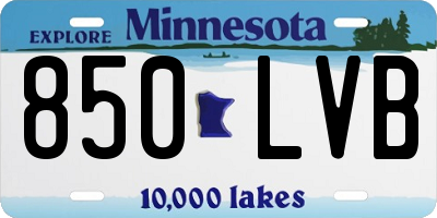 MN license plate 850LVB