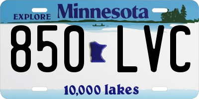 MN license plate 850LVC