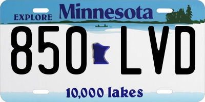 MN license plate 850LVD