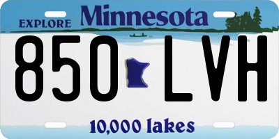 MN license plate 850LVH