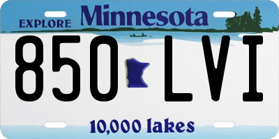 MN license plate 850LVI