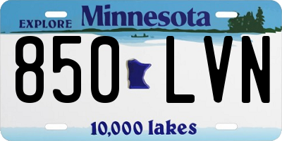 MN license plate 850LVN