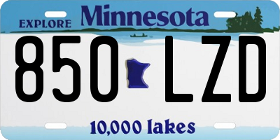 MN license plate 850LZD