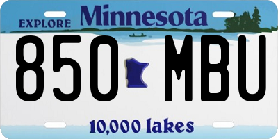 MN license plate 850MBU