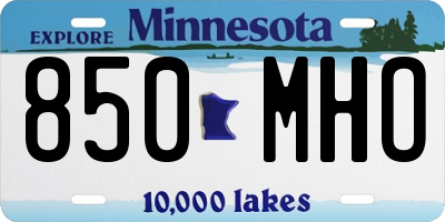 MN license plate 850MHO