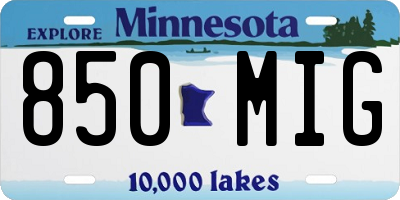 MN license plate 850MIG
